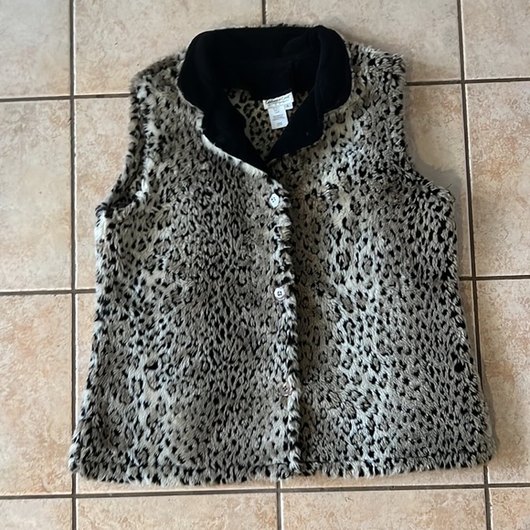 Coldwater Creek Jackets & Blazers - Coldwater Creek Faux‎ Fur Leopard Print Vest, Sz Large